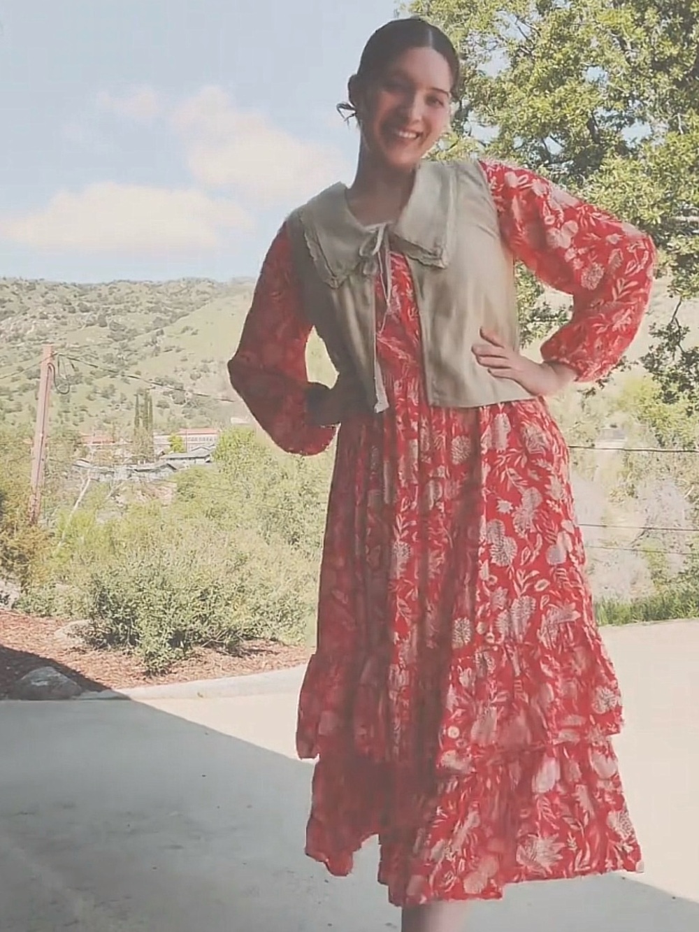 Universal Thread Floral Long Sleeve Tiered Maxi Dress - Picture 3 of 10